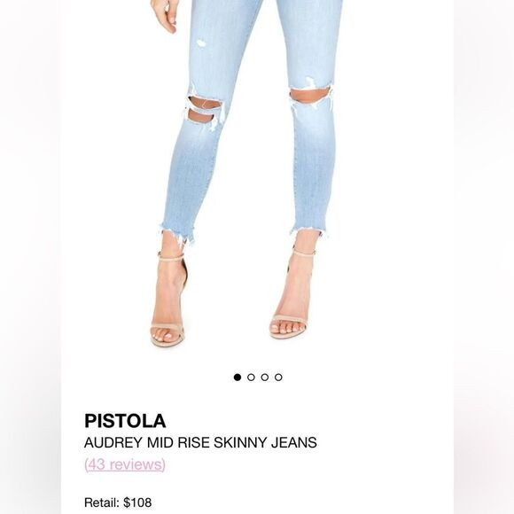 NWOT Pistola Audrey Mid Rise Light Wash Skinny Jeans in Vince Size 26 - Picture 3 of 15